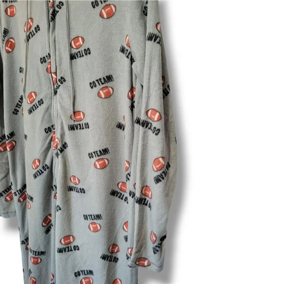 Warm & Cozy Lifestyle by Poof women's gray football onesie - medium pajamas - Picture 4 of 11